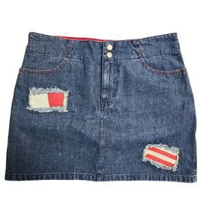 Y2K Tommy Hilfiger Jeans 8 Skirt Patch Logo Street Wear